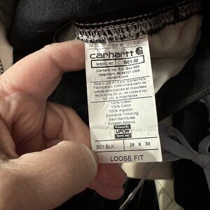 SOLD duck double front dungarees black 26 X 27